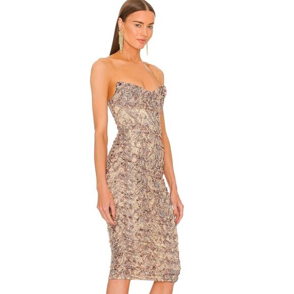 Michael Costello x REVOLVE India Midi Dress in Snake NWOT Size Small - Picture 2 of 3